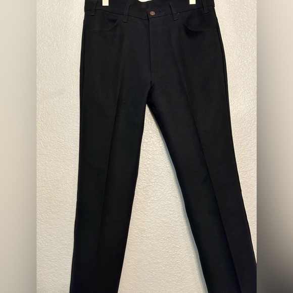 VINTAGE LEVIS Back Pants 100% Dacron Polyester W 36 L 32 Black Gold Levis Tab - Picture 8 of 17